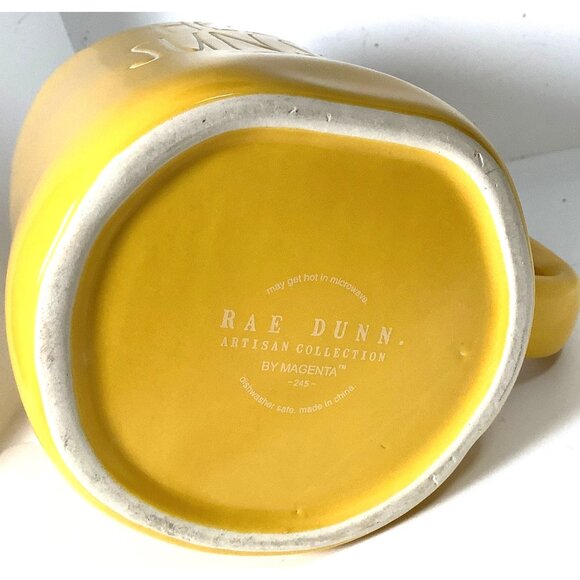 Coffee Mug Rae Dunn "Hello Sunshine" Yellow 18 Ounces 5” Tall 3” Wide - Picture 3 of 8